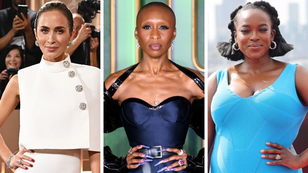 Left to right: A composite image of Emily Blunt, Cynthia Erivo and Wunmi Mosaku