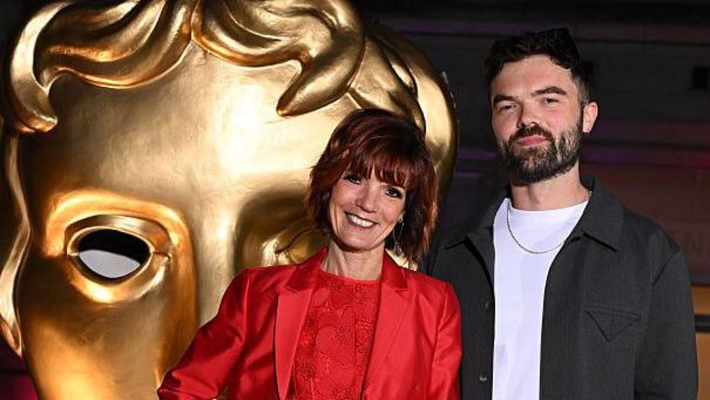 Diane Carson and son Ross Carson from series two of The Traitors pictured at the Bafta nominees party in April