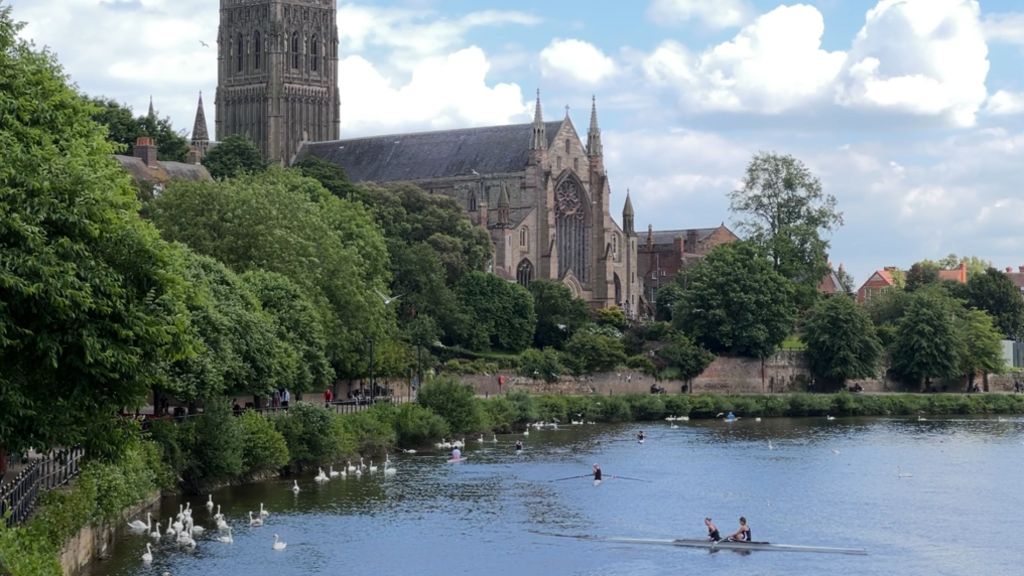Worcester Cathedral and River Severn