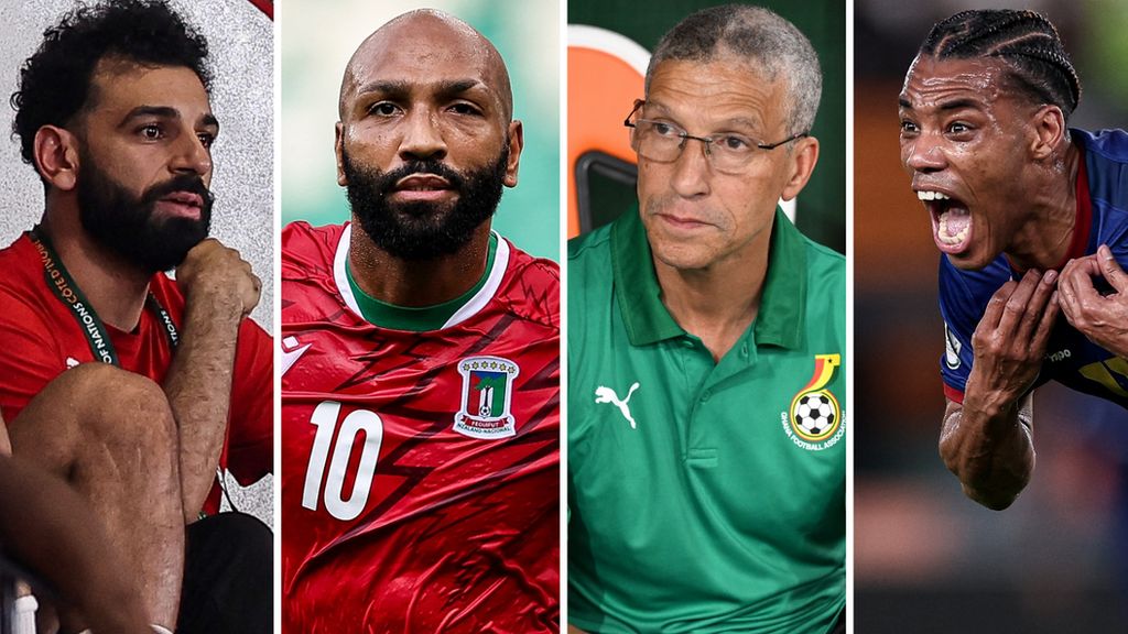 Africa Cup of Nations stars Mohamed Salah, Emilio Nsue, Chris Hughton and Garry Rodrigues at the Afcon 2023 football tournament