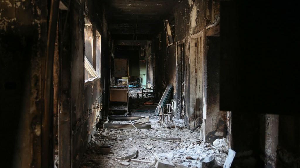 A picture shows the destruction in the dialysis unit at Gaza's devastated Al-Shifa hospital