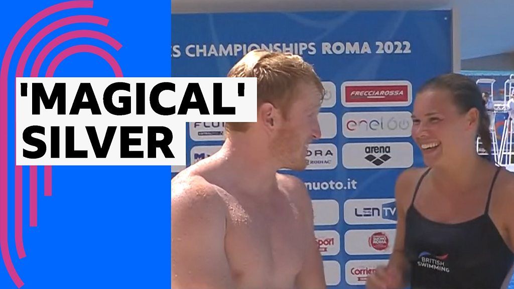 European Aquatics Championships: GB's James Heatly and Grace Reid claim mixed synchro 3m springboard silver