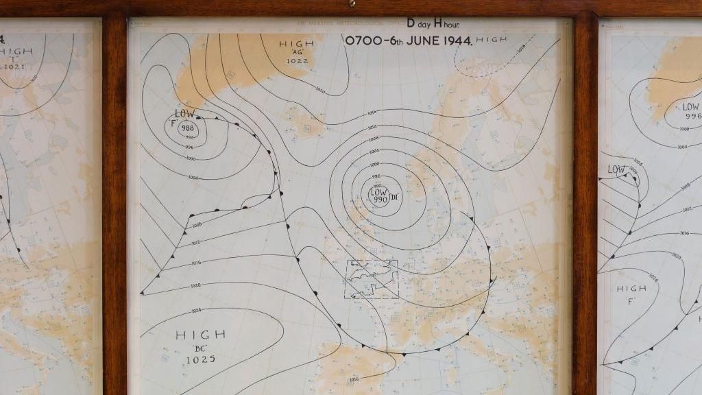 A weather map for conditions in the English Channel on D-Day 