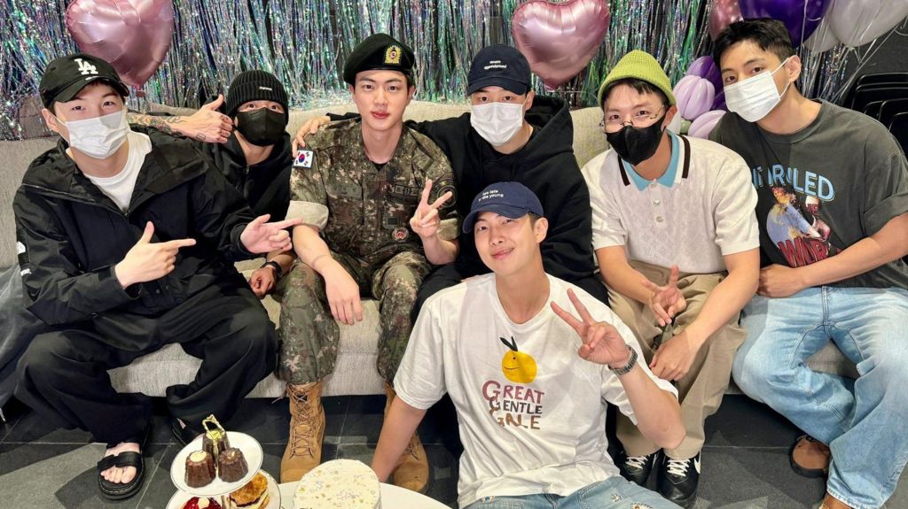 BTS members gather to celebrate Jin's return from army