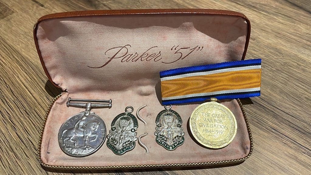 Four World War One medals which were dumped at a recycling centre