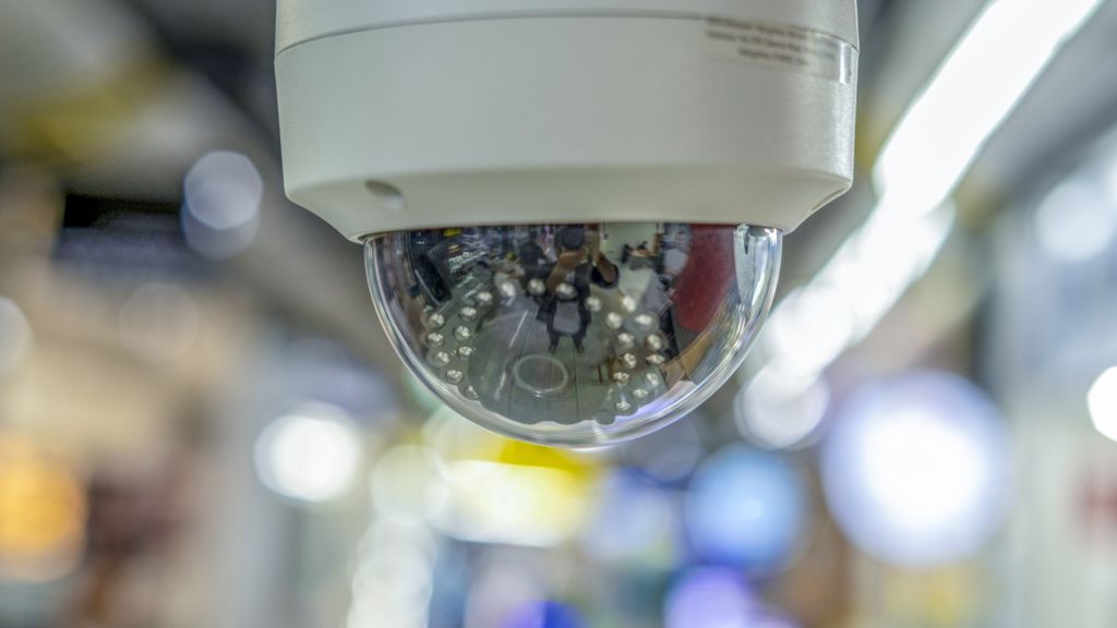 A CCTV camera in a shop