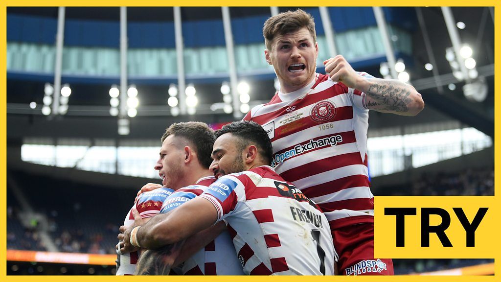 Challenge Cup final: Wigan's Liam Marshall scores winning try against Huddersfield