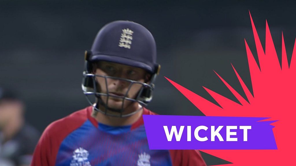 T20 World Cup - England v New Zealand: Jos Buttler trapped lbw and dismissed for 29