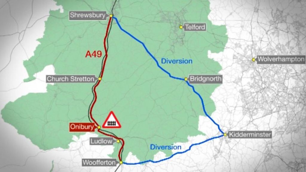 Onibury roadworks to lead to 60-mile diversion