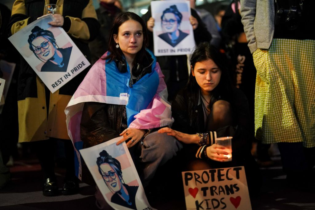 People attended a candle-lit vigil outside the Hippodrome Theatre in Birmingham