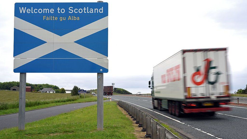 Scotland-England border sign