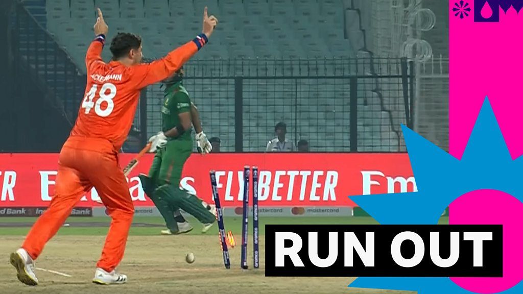 'Moment of genius!' De Leede runs out Mahedi Hasan