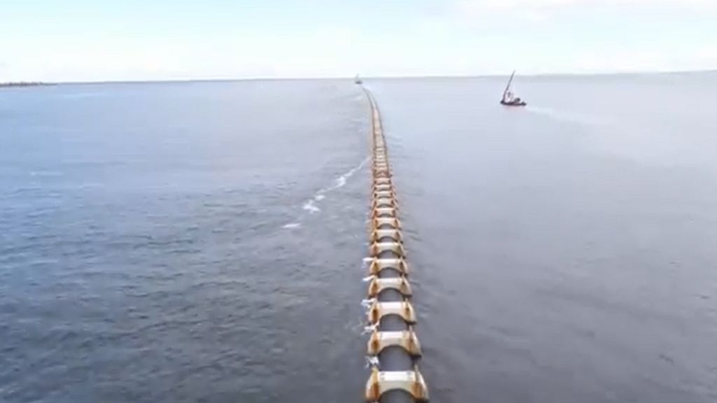 Blackpool 'superpipe' bent at 90 degrees by Storm Brian BBC News
