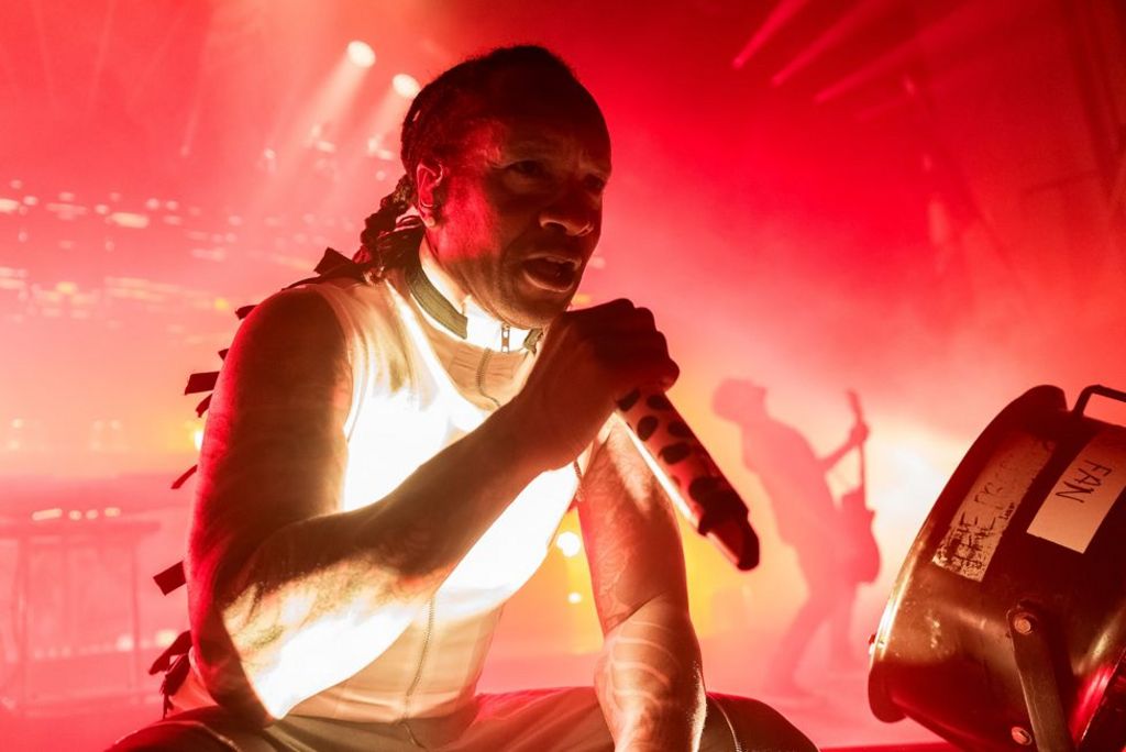 Maxim of The Prodigy performs at O2 Academy Brixton on December 19, 2024 in London, England. 
