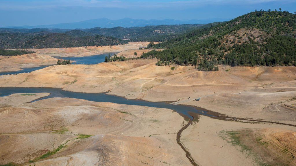 A very low lake in California