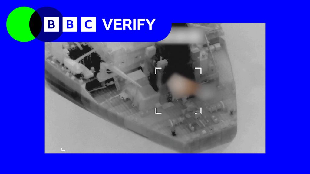 A screenshot from the Centcom video with BBC Verify branding