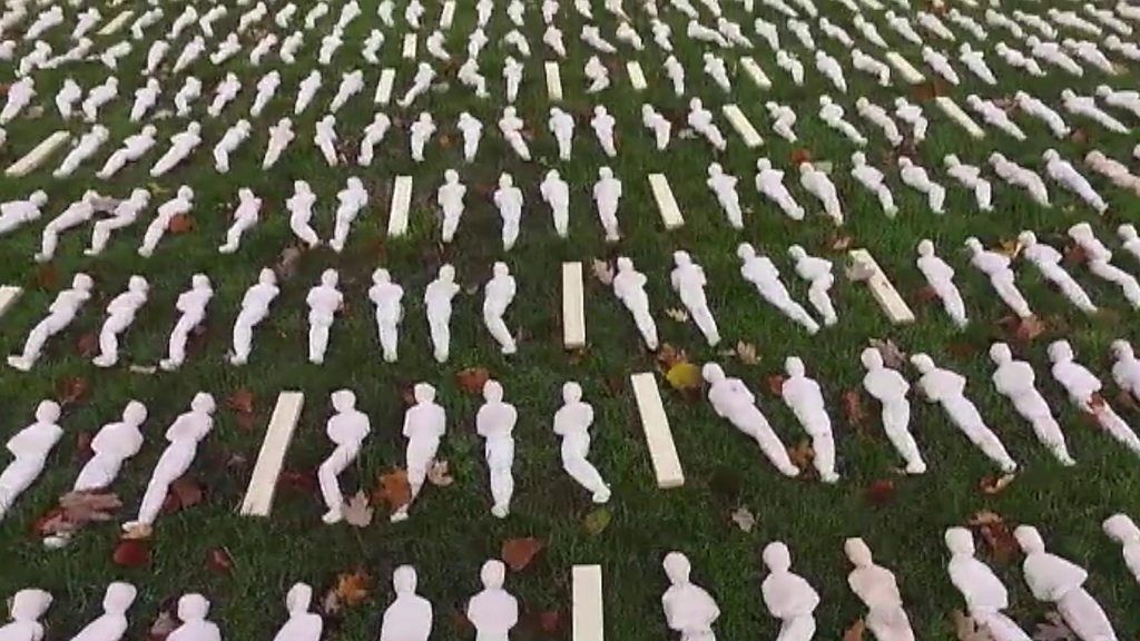 Shrouds of the Somme installation in Bristol