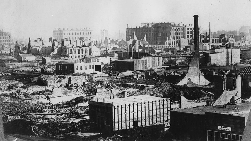 Руины Чикаго, около 1872 года