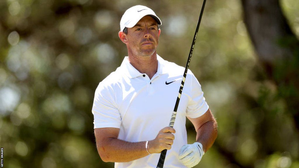 Rory McIlroy watches a shot