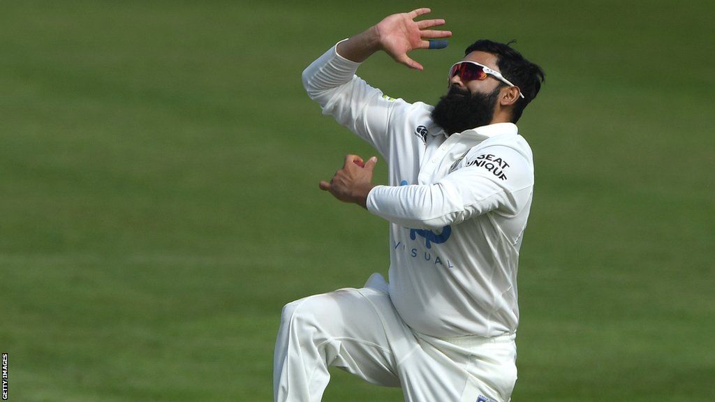 Durham spinner Ajaz Patel claimed a season's best haul of 5-93 on day two in Bristol