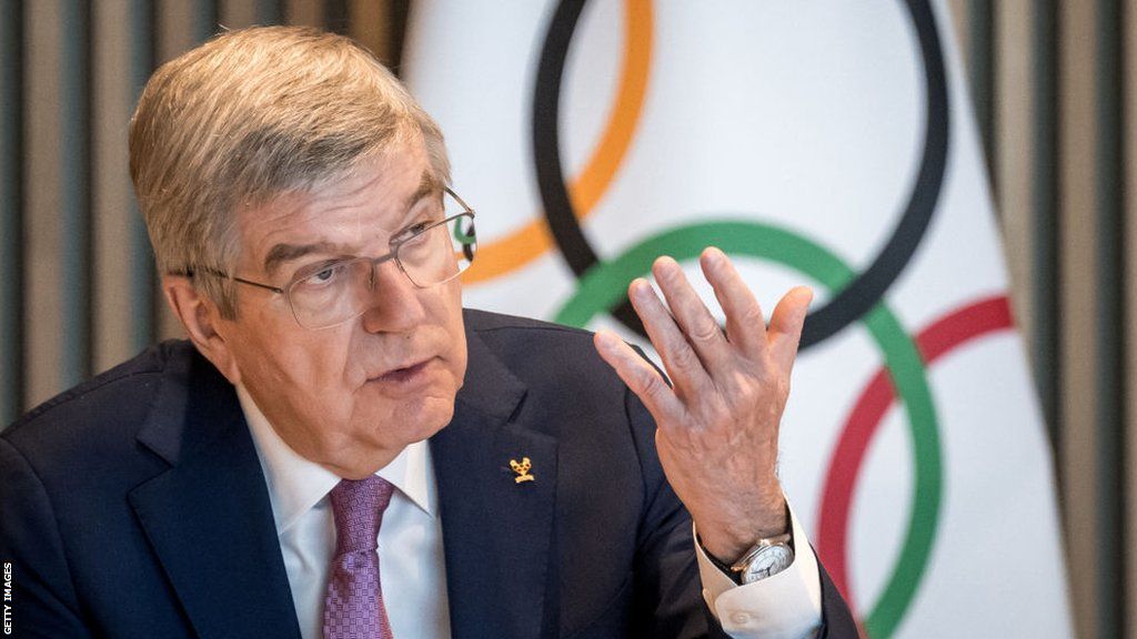 International Olympic Committee (IOC) president Thomas Bach speaks at a news conference