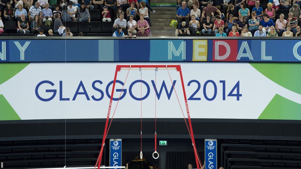 A Glasgow 2014 sign during the Commonwealth Games