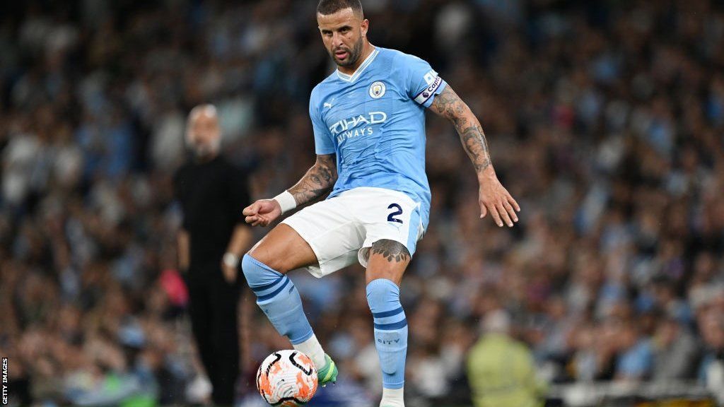 Kyle Walker playing for Manchester City