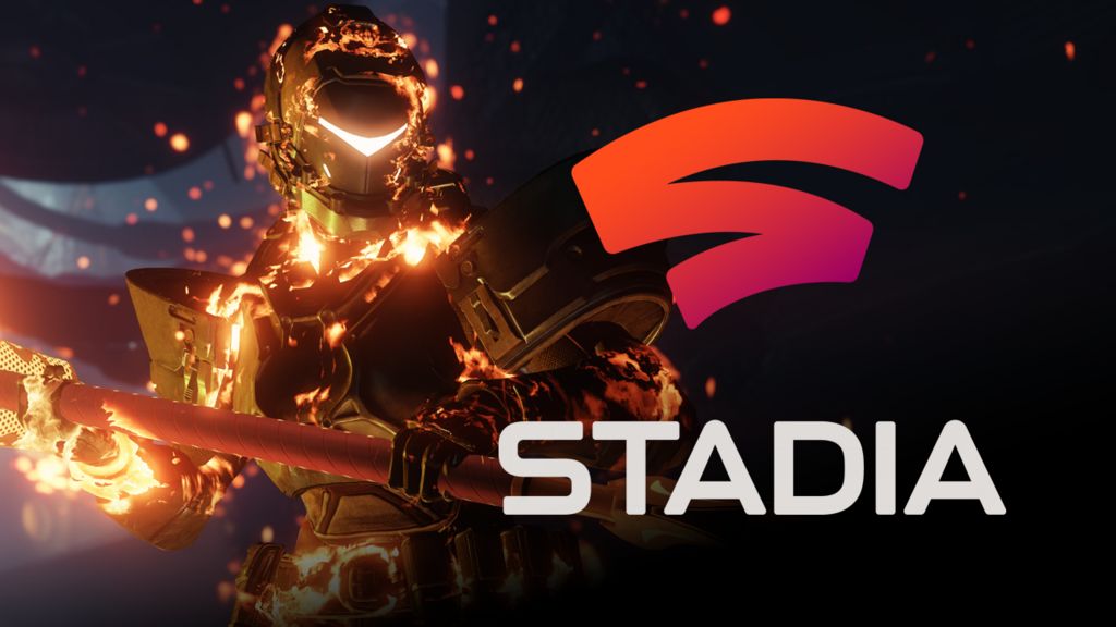 Destiny 2 character with Stadia logo