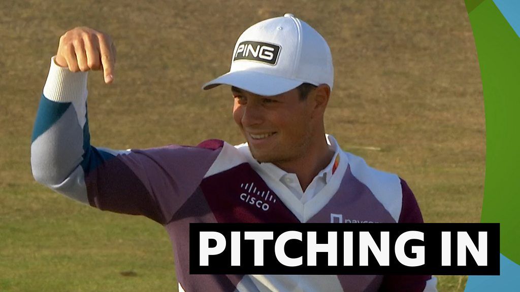 The Open: Viktor Hovland pitches in from the rough for eagle