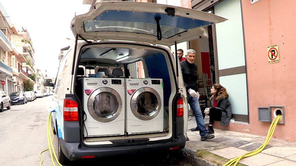 Van with washing machines