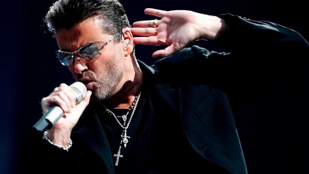 George Michael performing on stage in Amsterdam in 2007