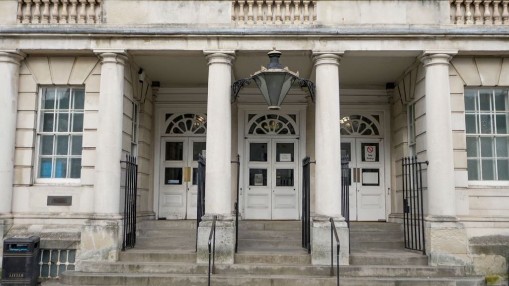 The main entrance to Lewes Crown Court