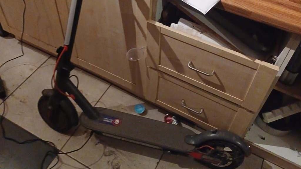 A scooter recovered in the raid