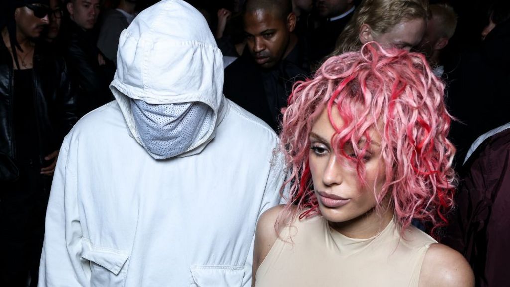  Kanye West and Bianca Censori attend the Prototypes Menswear Spring/Summer 2025 show as part of Paris Fashion Week on June 19, 2024 in Paris, France