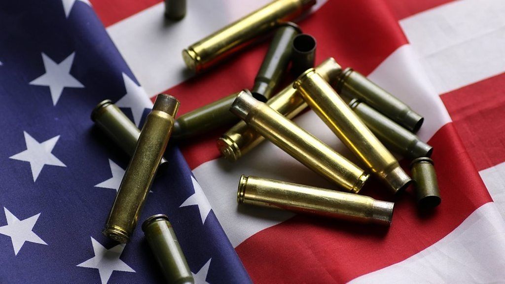 bullets on a US flag