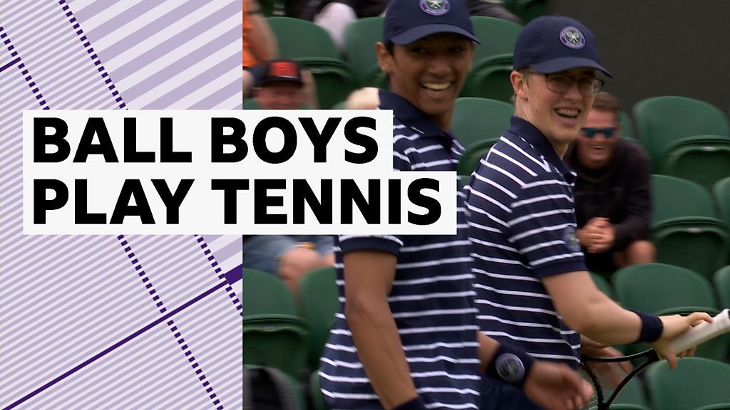 Watch: Ball boys given chance to play at Wimbledon