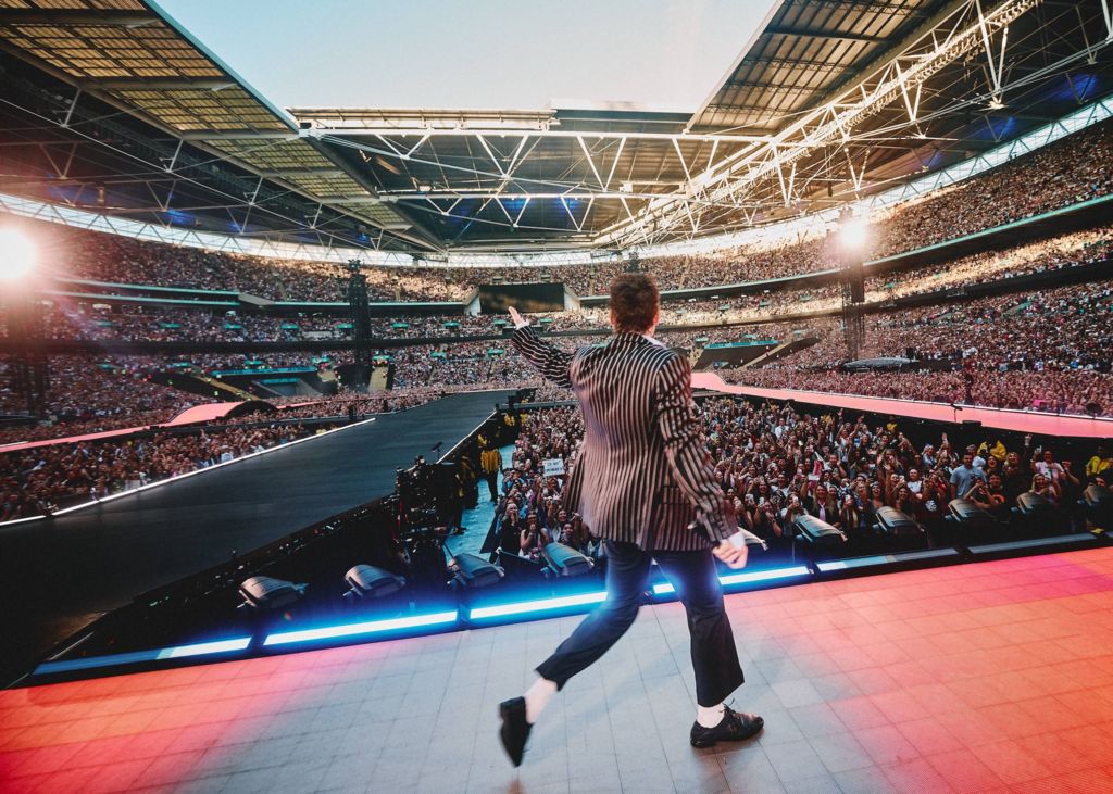Harry Styles on stage at Wembley Stadium