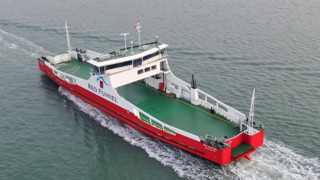 Isle Of Wight Freight Ferry Named Red Kestrel Bbc News