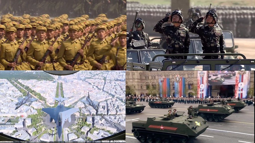 Military parades collage