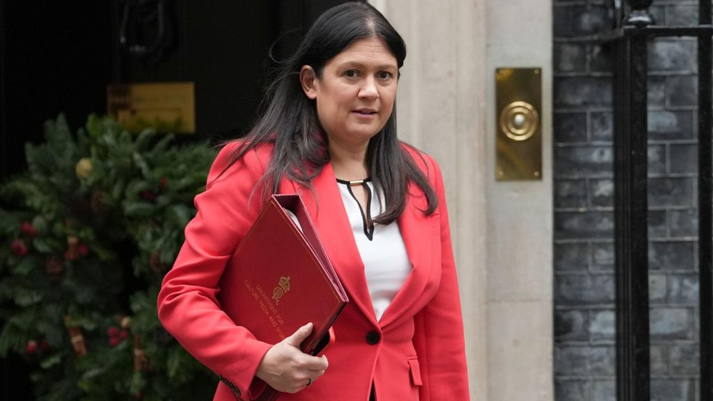 Culture, Media and Sport Secretary Lisa Nandy leaves after attending a Cabinet meeting at 10 Downing Street, London. Picture date: Tuesday December 9, 2025