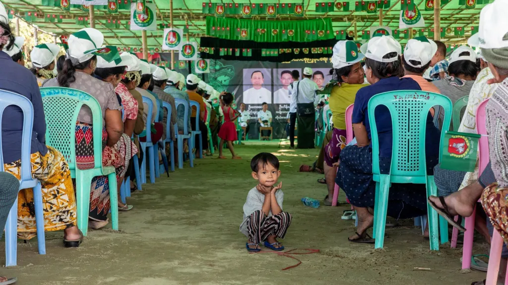 Child at campaign rally in Mandalay