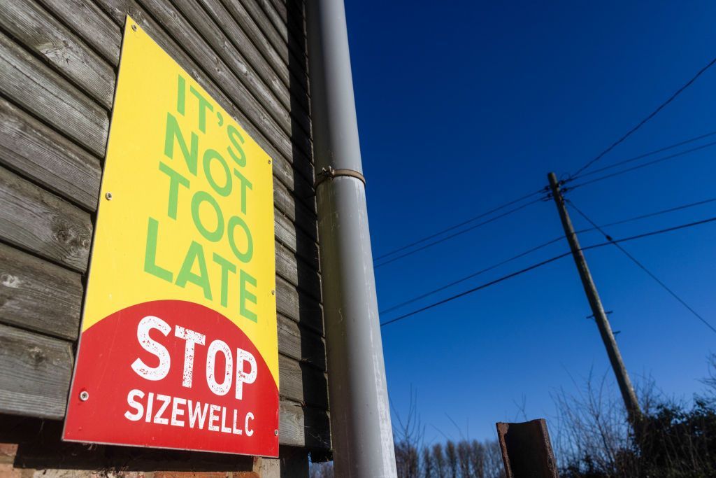 Stop Sizewell C sign on a wall