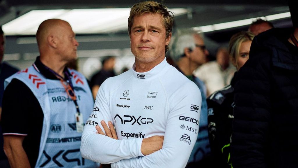 Hollywood actor Brad Pitt, acting in an upcoming Formula One-based movie, follows the second practice session ahead of the Formula One British Grand Prix at the Silverstone motor racing circuit in Silverstone, central England, on July 5, 2024