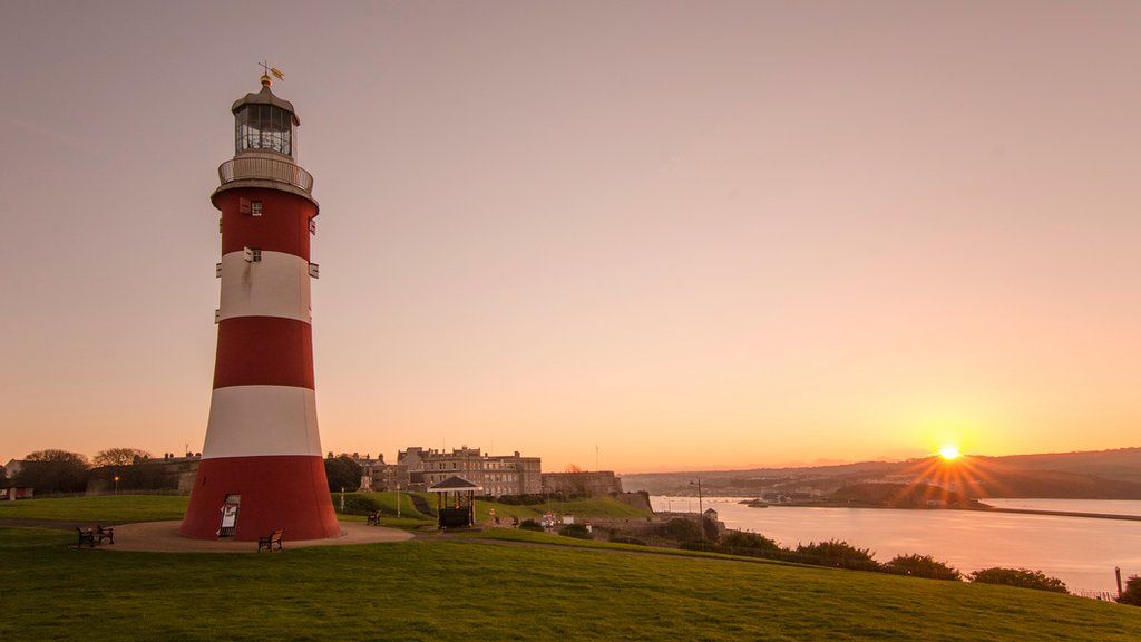 Sunrise over Plymouth Hoe