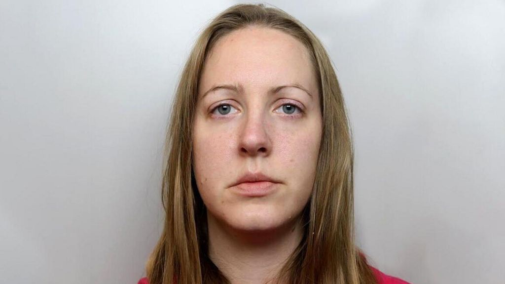 A custody image of Lucy Letby