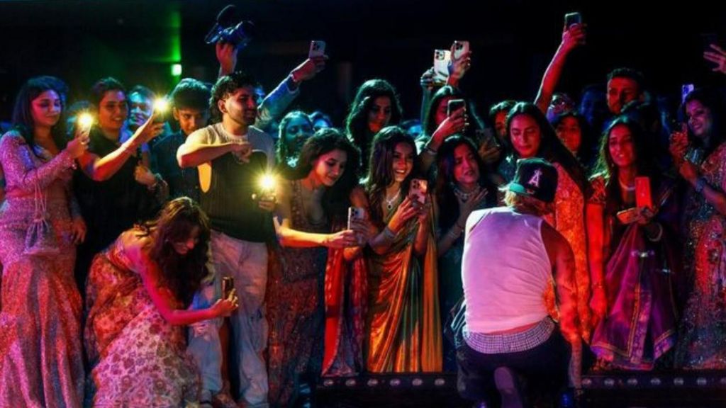 Justin Bieber performing at party for the Ambanis