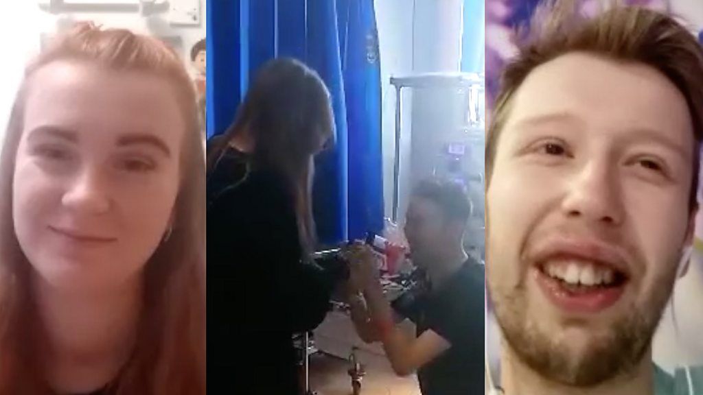Jordan got engaged to his partner with the help of nurses, with family members watching online.