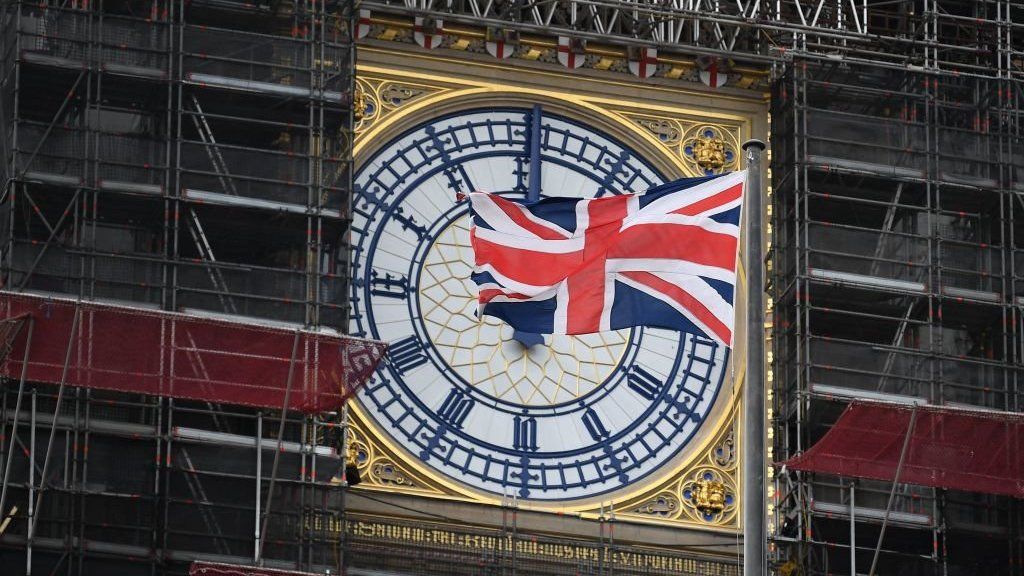 The Big Ben clock face in the Elizabeth Tower