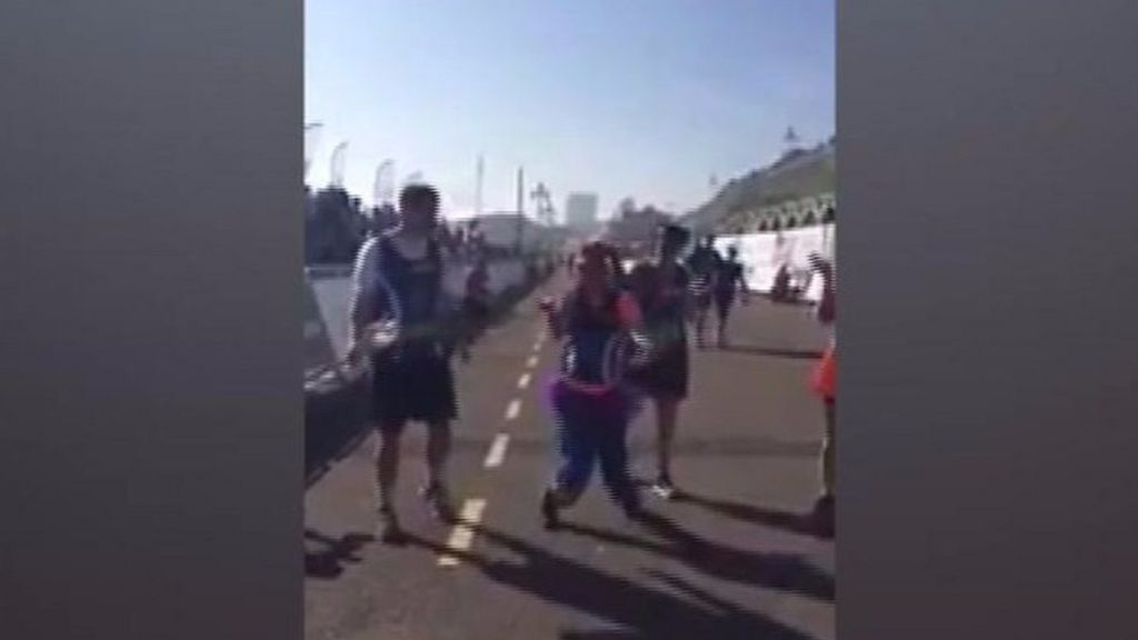 Triumphant Bethan finishes the Brighton Marathon unaided