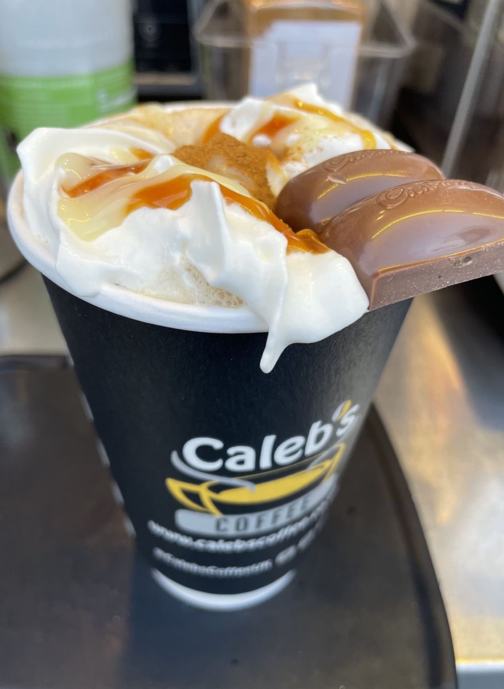 Caleb's coffee with chocolate